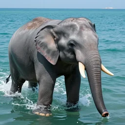 half dolphin half elephant, elephant with a dolphin face and dolphin features