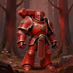 Armored Knight, redwood forest inspired, helmet, bulky, thick, male, matte painting