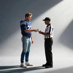 tom brady giving a referee money.