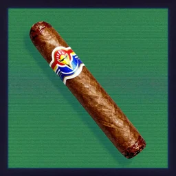 A synthwave cigar, inspired by Tron, Trending on Artstation, Digital screenshot,. Faded film grain, 1980s Computer Graphics,
