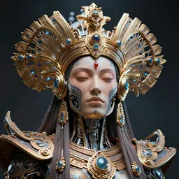 highly lifelike beautiful divine tribal high king with regalia adornments wide rayshade hdr whole infinite capsule apparent with awe an idea seep's into infinity, face axonometricy mechanical fantasy intricate elegant, in void of latent space, volumetric lighting 3 d modelling