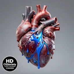 heart oozing blue blood trending on artstation artstation hd cgsociety contest winner 4 k photorealism intricate detailed pinterest concept art digital art unsplash winner award winning