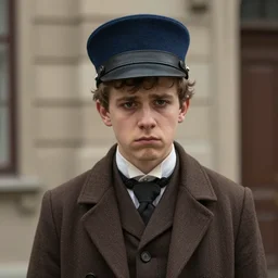 twentinine years old lee evans as a ( ( sad ) ), quirky 1 9 th century austrian postman. detailed soft focus interesting lights, portrait by david cobley