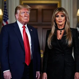 american gothic with trump and melania