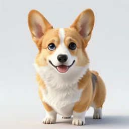 cyborg corgi with one robotic eye that looks like it is from Borderlands and by Feng Zhu and Loish and Laurie Greasley, Victo Ngai, Andreas Rocha, John Harris