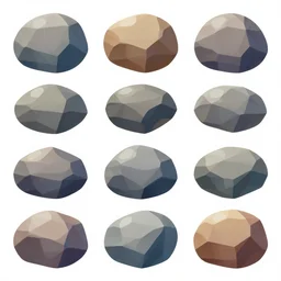 boulder stones clipart vector design, space theme, 4 k, high poly, video game asset, illustration. stones set. vector clipart print