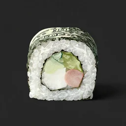 sushi roll with dollar bills, matte painting