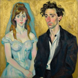 high quality high detail of adrien brody painting by lucian freud and jenny saville, hd, golden eal, turquoise