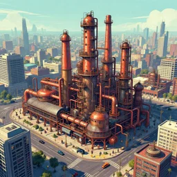 dieselpunk city, trending on artstation, city inspired with diesel and propane industries. World renowned famous artists. Worth1000.net