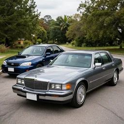 a Cadillac 1990, mixed with a subaru 2000