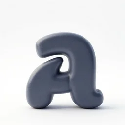3d render of the letter a, white background