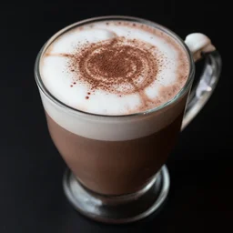 a hot chocolate stock photo, food photography, black background, depth of field, 4 k, - n 9 - i
