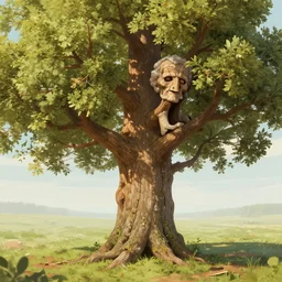 an oak with a old man’s face, trending on artstation