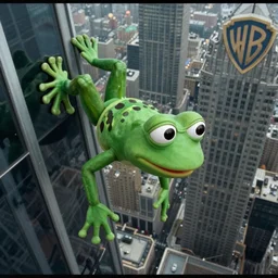 pepe frog, film still the matrix, falling from a skyscraper scene, high quality, hd, 4 k, warner, hbo, cinema frame, screenshot