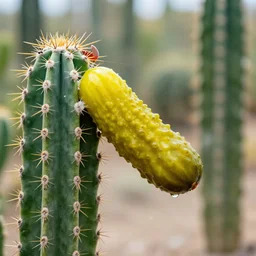a cactus slapping a pickle
