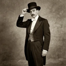 photorealistic sepia portrait of a 1 9 2 0 s era male magician, well dressed in his mid - thirties, long - tailed tuxedo coat, by salvador dali, atmospheric lighting, hatless, dark, brooding, painted, intricate, ultra detailed, well composed, best on artstation, cgsociety, epic, stunning, gorgeous, intricate detail, much wow, masterpiece, cinematic aesthetic octane render, 8 k hd resolution,