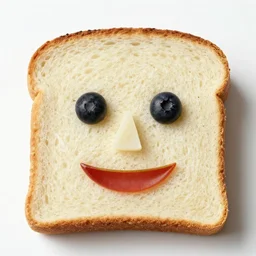 a sandwich that looks like a face