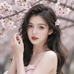 the portrait of the absurdly beautiful, graceful, elegant, gorgeous, fashionable photorealistic anime idol russian woman made of cherries and cherry blossoms with tears, an ultrafine hyperdetailed illustration by kim jung gi, irakli nadar, intricate linework, bright colors, octopath traveler, final fantasy, unreal engine highly rendered, global illumination, radiant light, intricate environment