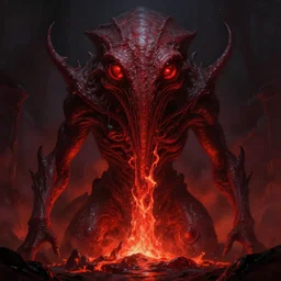 dark glowing lava lovecraft horror machine glowing reptile eyes, red skin, elegant, highly detailed, centered, digital painting, artstation, concept art, smooth, sharp focus, illustration, artgerm, tomasz alen kopera, peter mohrbacher, donato giancola, joseph christian leyendecker, wlop, frank frazetta