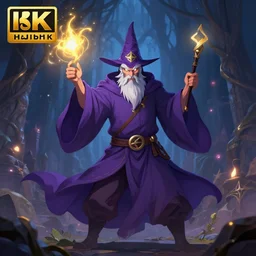 wizard casting a spell, digital art, 4 k, fantasy