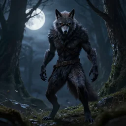 werewolf from van helsing unreal engine hyperreallistic render 8k character concept art moon forest