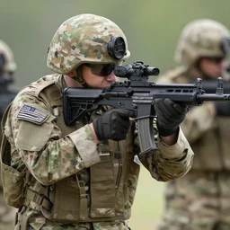 photo of military holding SCAR-L SQS