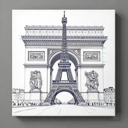line art of paris, on canvas, in the style of glitchcore, extemporaneous, rendered in unreal engine