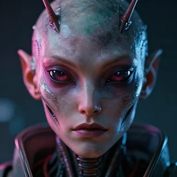 cyberpunk cyborg insect alien face portrait, detailed face, sharp focus, synthwave art, aesthetic, octane render, raw, cinematic