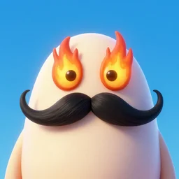 mega mustache fire eyes