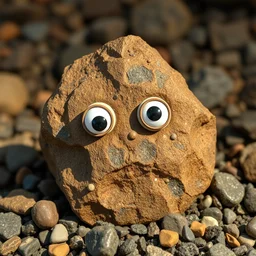 rock with googly eyes