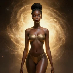 black african princess, warm volumetric lighting, cosmic, symmetric, highly detailed, elegant, concept art, light speed, heavenly, god rays, glowing aura, intricate, sharp focus, illustration, alexandros pyromallis, bouguereau, rutkowski, artgerm, alphonse mucha
