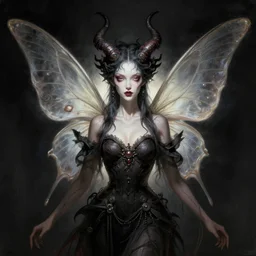 portrait of a demonic fairy - lighting, high - contrast, intricate, elegant, highly detailed, centered, digital painting, artstation, concept art, smooth, sharp focus, illustration, artgerm, tomasz alen kopera, peter mohrbacher, donato giancola, joseph christian leyendecker, wlop, boris vallejo