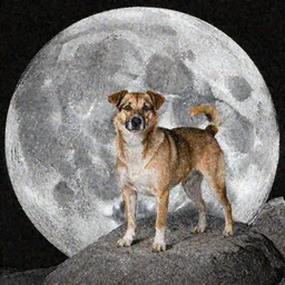 a dog on the moon
