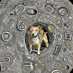 a dog on the moon