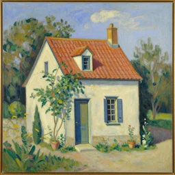 A beautiful cottage oil painting by Pablo Picasso