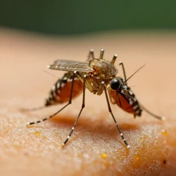 close up of a mosquito trapped in amber