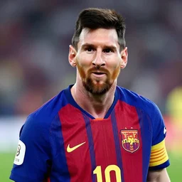 Lionel Messi portrait, photorealistic