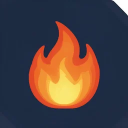 game icon for fire, digital vector style, sharp, crisp edges