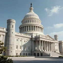 capitol turned into concrete fortress, hyperdetailed, artstation, cgsociety, 8 k