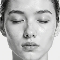 abstract net of water covering a face, extreme detail, studio photgraph, 4k
