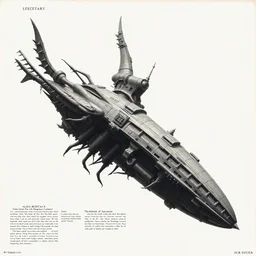 a 1 7 0 0 s bestiary of a unique biomechanical alien spacecraft, hr giger, detailed description of certain parts of the spacecraft