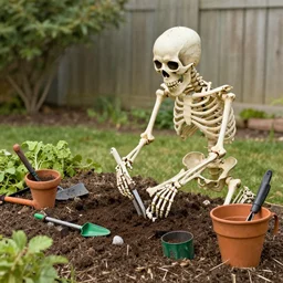 a skeleton gardening