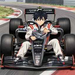 key visual of racecar driver, tires in background, majestic, by shigenori soejima, finely detailed feature, anime, racetrack, deroo, pixiv top monthly, trending on artstation, cinematic, danbooru, zerochan art, kyoto animation, studio trigger