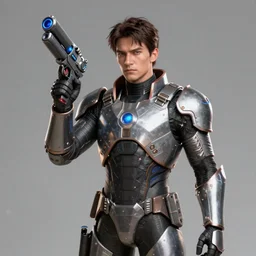 jose rizal holding scifi gun and wearing futuristic armor, artstation, unreal engine, deviantart, concept art
