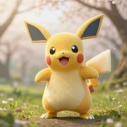 real life leafeon pokemon, cute!!!, heroic!!!, adorable!!!, playful!!!, chubby!!! fluffly!!!, happy!!!, cheeky!!!, mischievous!!!, ultra realistic!!!, spring time, slight overcast weather, golden hour, sharp focus