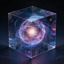 a cube with the universe inside