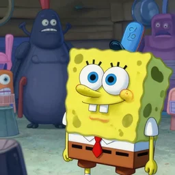 close up cinematic artwork of spongebob SquarePants staring down the enemy on the battlefield by Greg Rutkowski, 4k, masterpiece
