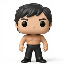full body 3 d render of bruce lee as a funko pop, studio lighting, white background, blender, trending on artstation, 8 k, highly detailed