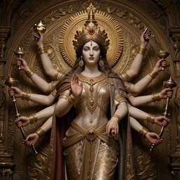marana : marzanna : mara : slavic goddess with six arms, detailed, cinematic, 4 k, intricate, rule of thirds
