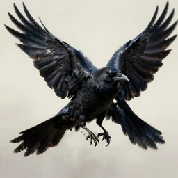 artistic form coming into being as two elements are successfully fused, epic professional digital art, extreme detail, wow, wow, wow., raven bird.